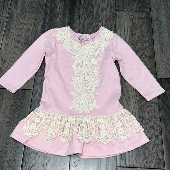 Halabaloo baby longsleeve crochet sweater dress - Picture 1 of 8